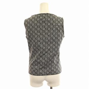 FENDI タンクトップ ズッカ柄 ノースリーブ カットソー ストレッチ 42 グレー /G