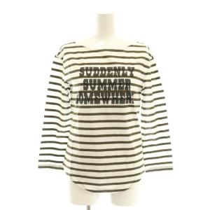24SS BOAT NECK 3/4 SLEEVE TEE BORDER カットソー ボーダー ロゴ S