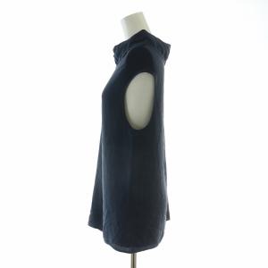 Acne Studios カットソー アシンメトリー ノースリーブ ストレッチ 無地 シルク 34 紺 ネイビー /BB MA MT