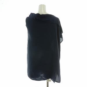 Acne Studios カットソー アシンメトリー ノースリーブ ストレッチ 無地 シルク 34 紺 ネイビー /BB MA MT