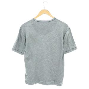 DOLCE&GABBANA フラワー刺繍 ロゴ アウトステッチ Tシャツ カットソー 半袖 44 グレー G8HS4Z /DF OS
