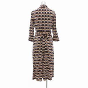fifilles タグ付き ワンピース 総柄 ミモレ ロング フランス製 T1 ピンク 紺 ネイビー マルチカラー /UO