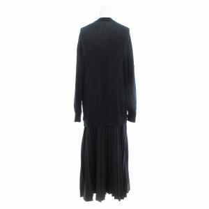 TOGA PULLA 2WAYニットカーディガンワンピース 薄手 長袖 マキシ ロング 36 黒 ブラック TP02-XH212