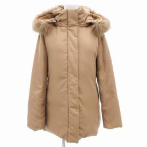 21AW 3Wayショートダウンコート ジップアップ フーデット付 ラクーンファー 9 ベージュ 26-14116004
