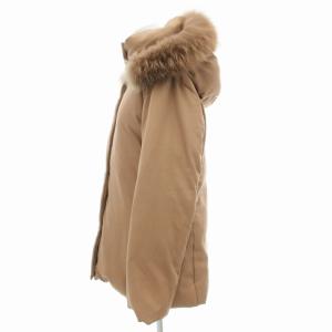 INED 21AW 3Wayショートダウンコート ジップアップ フーデット付 ラクーンファー 9 ベージュ 26-14116004