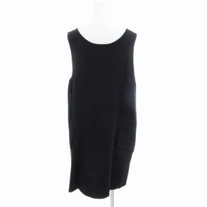 LIMI feu 美品 ワンピース ノースリーブ Uネック ひざ丈 S 黒 ブラック /AE