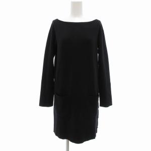 美品 ニットワンピース ウール ボタン 1 ブラック 6513-299-0230 /UO