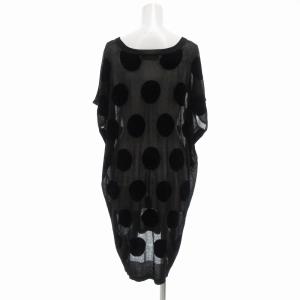 zucca ニットワンピース シアー シースルー ドットジャカード M ブラック 紺系 ZU43KH171 /UO