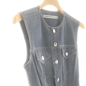 alexanderwang デニムミニドレス ワンピース ノースリーブ 0 ネイビー /DO OS