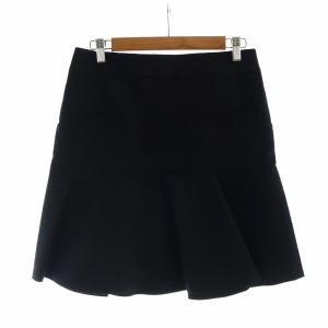 フィービー期 ミドルスカート フレア ロゴ 総柄 花柄 ジップフライ 38 L 黒 ブラック GY19