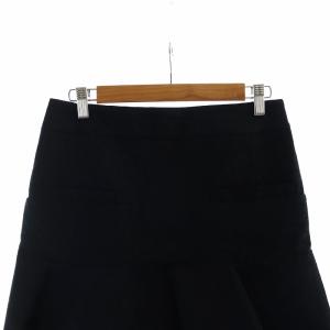 CELINE フィービー期 ミドルスカート フレア ロゴ 総柄 花柄 ジップフライ 38 L 黒 ブラック GY19