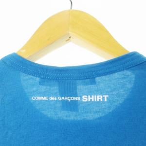 COMME des GARCONS SHIRT FJ-T015 長袖 Tシャツ カットソー ロンT クルーネック コットン ワンポイント ロゴ S 青