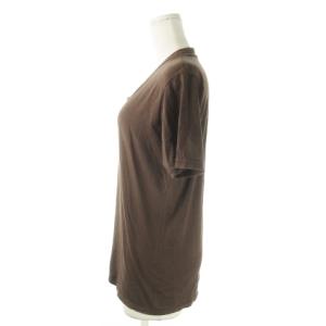 GUCCI Tシャツ カットソー Vネック 半袖 コットン ストレッチ S 茶 ブラウン /AO2 GY18