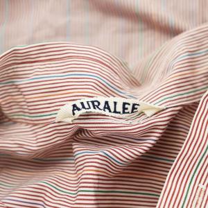 AURALEE 23SS FINX STRIPE SHIRT シャツ 長袖 ストライプ 1 赤 レッド A23SS01DS