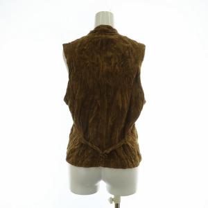 ISSEY MIYAKE Vest ベスト ジレ ベロア プリーツ加工 M 茶色 ブラウン IM41-FE901 /XZ GY18