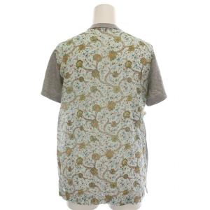Tao AD2020 リトルチャイナgirl切り替え Tシャツ カットソー 総柄 半袖 S グレー 水色 TG-T018