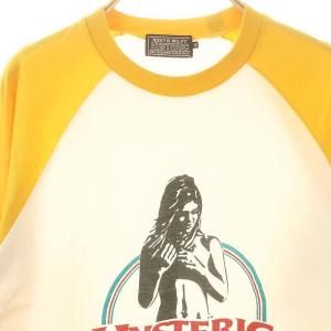 HYSTERIC GLAMOUR RAINBOW WOMAN 七分袖Tシャツ カットソー M 白 ホワイト オレンジ /AT OS SH