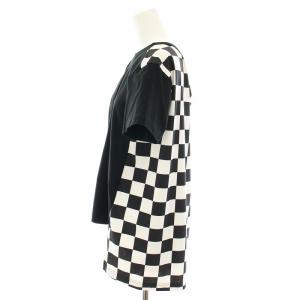 COMME des GARCONS AD2021 Tシャツ カットソー 半袖 ブロックチェック柄 XS 黒 ブラック 白 ホワイト GH-T020