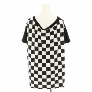 COMME des GARCONS AD2021 Tシャツ カットソー 半袖 ブロックチェック柄 XS 黒 ブラック 白 ホワイト GH-T020