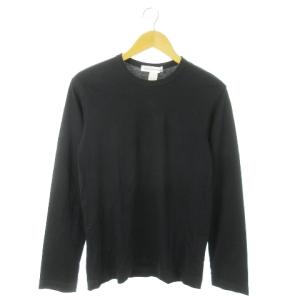 CDGT1PL 長袖 Tシャツ カットソー ロンT クルーネック コットン 無地 S 黒 ブラック /AO15