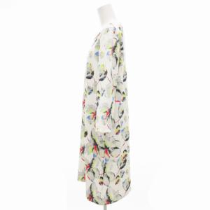 DoCLASSE Do CLASSE ワンピース ひざ丈 七分袖 花柄 XL 白 ホワイト /GV