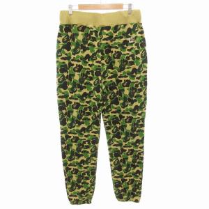 A BATHING APE スウェットパンツ ジョガー 迷彩 イージー ゴムウエスト L 緑 グリーン 001PTJ301008M