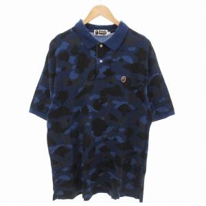 ポロシャツ ロゴ刺繍 迷彩 半袖 紺 ネイビー XL 001P0J801001M /FF