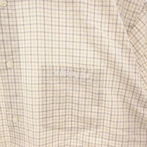 A BATHING APE チェックシャツ ロゴ 半袖 2XL アイボリー 001SRK201002M /FF