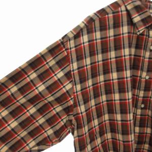 A BATHING APE チェックシャツ ロゴ ロング 長袖 XL ブラウン×レッド×ネイビー /FF