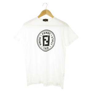 maglio Tシャツ クルーネック 丸首 半袖 プリント FFロゴ ズッカ 38 M 白 ホワイト /CK3