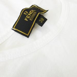 FENDI maglio Tシャツ クルーネック 丸首 半袖 プリント FFロゴ ズッカ 38 M 白 ホワイト /CK3