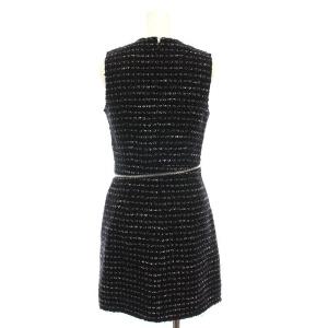 alexanderwang ツイード ワンピース ミニ ノースリーブ 0 黒 /YM