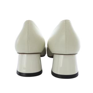 MARNI パンプス チャンキーヒール ポインテッドトゥ レザー 37 ホワイト PUMS001304 /YO14