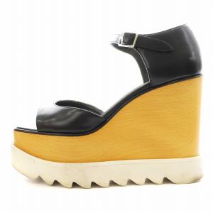 STELLA McCARTNEY エリス サンダル アンクルストラップ 厚底 フェイクレザー 37 黒 ブラック 478943 /AN21