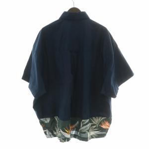 kolor BEACON ボタンダウンシャツ アロハ カジュアル 半袖 レギュラーカラー 切替 1 紺 ネイビー 21SBM-B06143