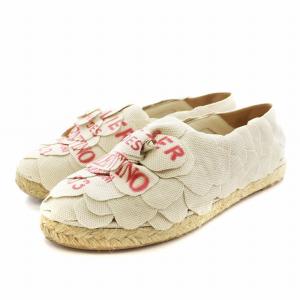 ATELIER SHOES スリッポン シューズ エスパドリーユ 37 24.0cm 白 ホワイト 赤