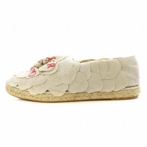 VALENTINO GARAVANI ATELIER SHOES スリッポン シューズ エスパドリーユ 37 24.0cm 白 ホワイト 赤
