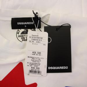 DSQUARED2 リーフロゴ Tシャツ 半袖 クルーネック ロゴ プリント S 白 ホワイト タグ付き S74GD0756