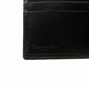 Christian Dior 財布 二つ折り レザー トロッター柄 総柄 ゴールド金具 黒 ブラック /XZ GY11