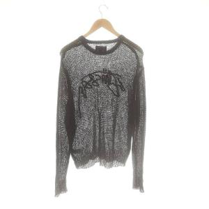 STUSSY Loose Knit Logo Sweater ニット セーター モヘヤ混 ウール混 M 黒 /MI OS