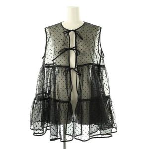 24SS ドットフロッキーティアードジレ ベスト シアー F ブラック /DF OS