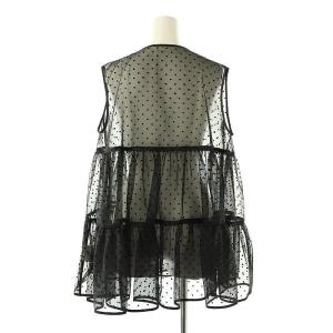 yori 24SS ドットフロッキーティアードジレ ベスト シアー F ブラック /DF OS