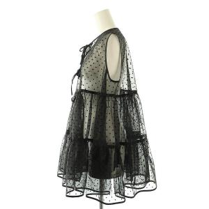 yori 24SS ドットフロッキーティアードジレ ベスト シアー F ブラック /DF OS