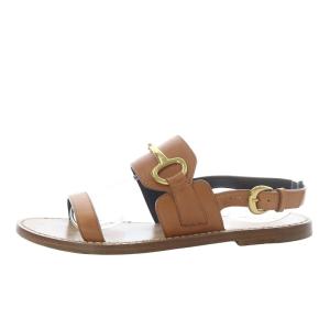 CRECY SANDAL ビットデザイン ストラップフラットサンダル 36.5 ブラウン