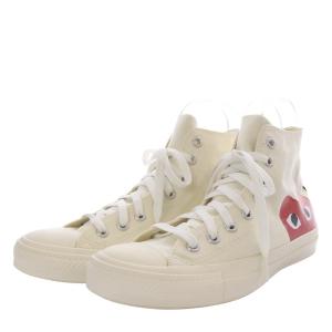 CONVERSE プレイコムデギャルソン スニーカー ハイカット キャンバス US6.5 ホワイト 1CK709 /YO8