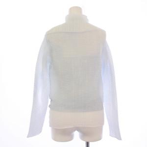ISSEY MIYAKE カットソー ハイネック シアー 2 ライトブルー ホワイト