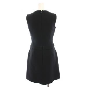 Christian Dior ワンピース ノースリーブ ウール シルク 42 ブラック 7H21605A1162