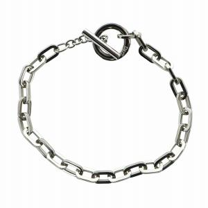 ブレスレット アクセサリー ロゴ チェーン シルバー色 GY18 /MQ