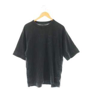 23SS サイドボタンクルーネックTシャツ カットソー 半袖 2 ブラック /HK OS GY09