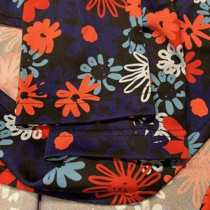 COMME des GARCONS HOMME PLUS 20AW チュニック カットソー  長袖 花柄 S 赤 レッド 紺 ネイビー